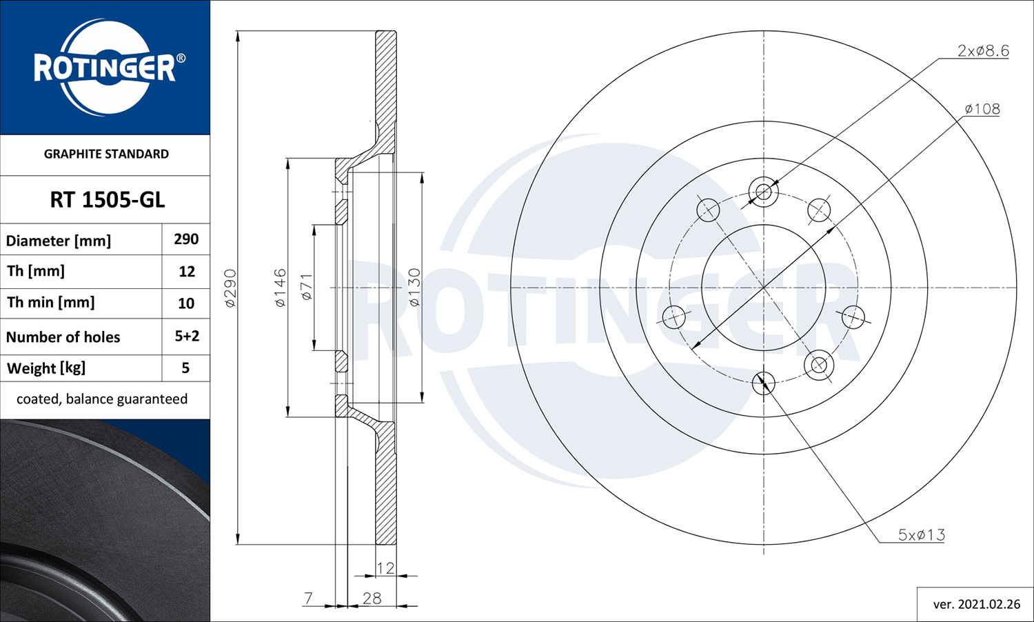 ROTINGER 259 954 RT 1505-GL - Alkatrész